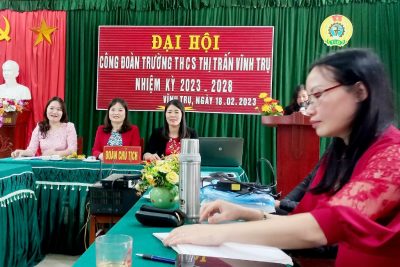 Tin bài Đại  hội Công đoàn Trường THCS thị trấn Vĩnh Tru