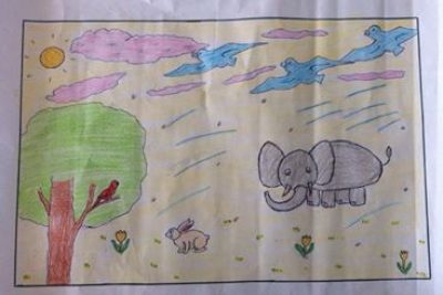 Vẽ tranh bảo vệ động vật hoang dã.