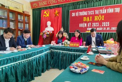 CHI BỘ TRƯỜNG THCS VĨNH TRỤ TỔ CHỨC ĐẠI HỘI NHIỆM KÌ 2023 –